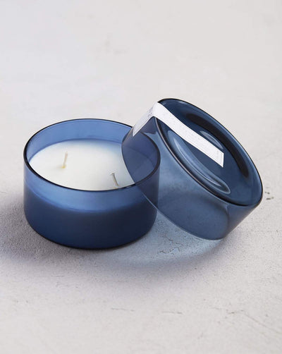 Sofieluxe Blue Glass Candle with Lid-sofieluxe